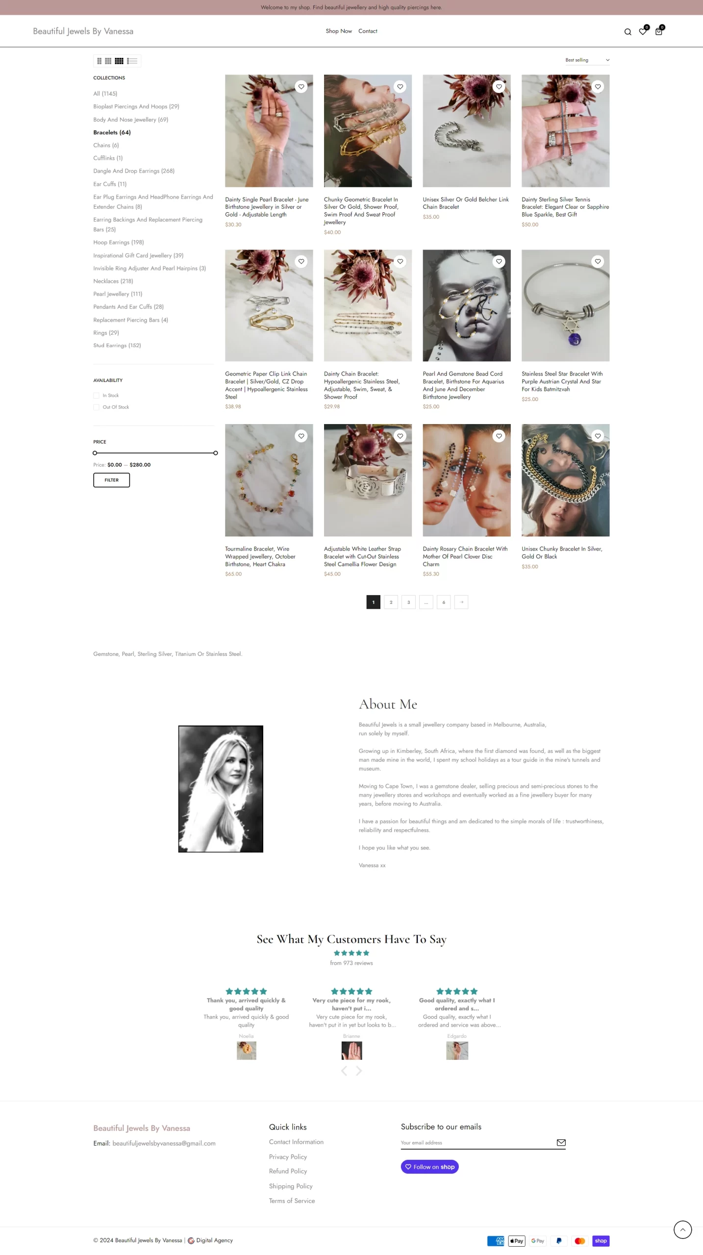 Beautiful Jewels By Vanessa - Bracelets Page - Growthdigital - CaseStudy