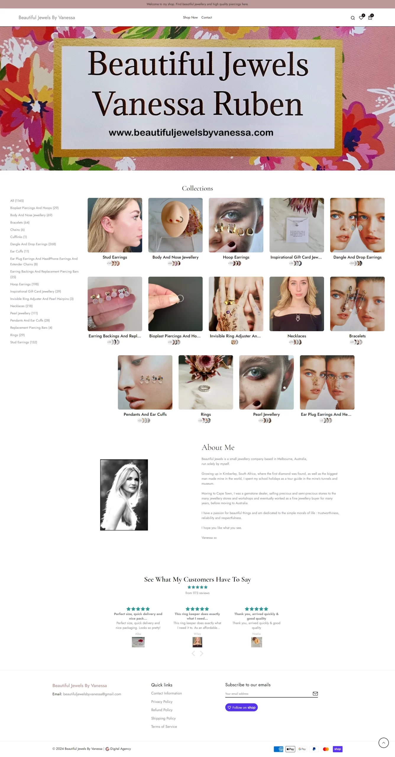 Beautiful Jewels By Vanessa - Home Page - Growthdigital - CaseStudy