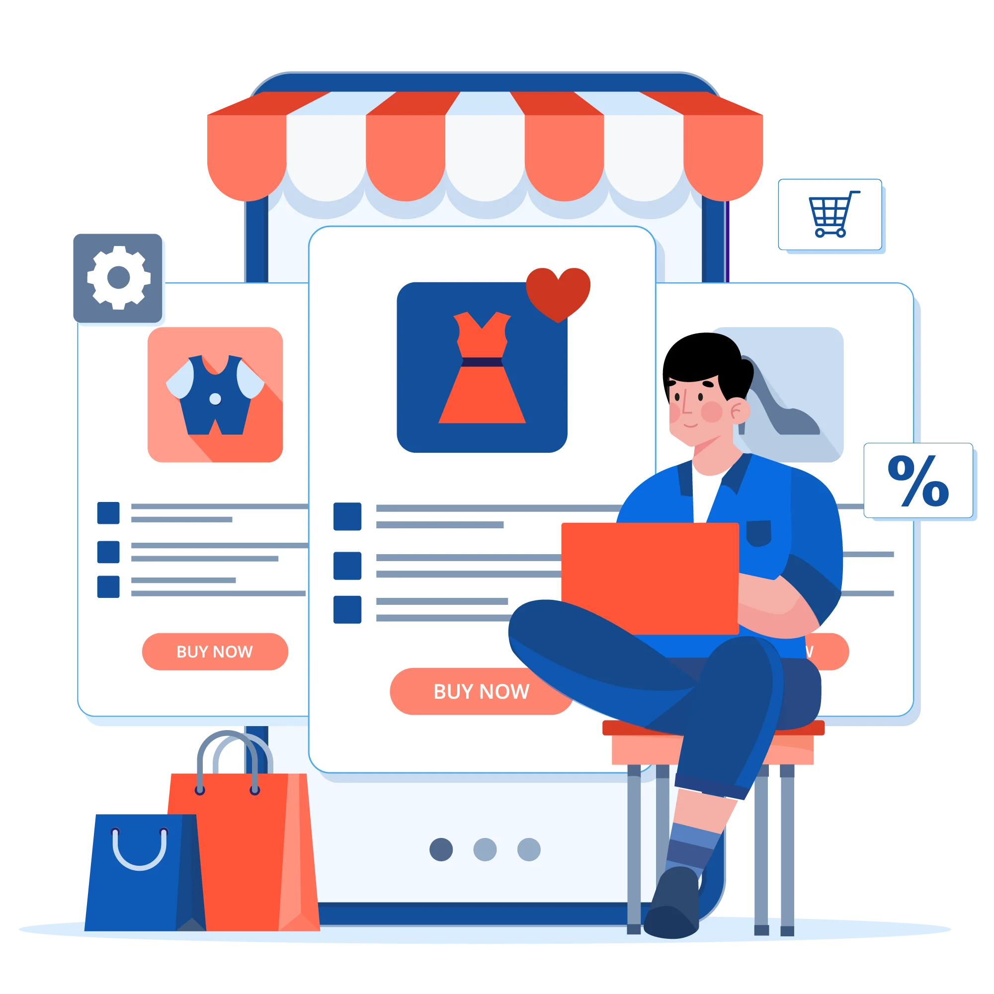 Man shopping online on shopify website