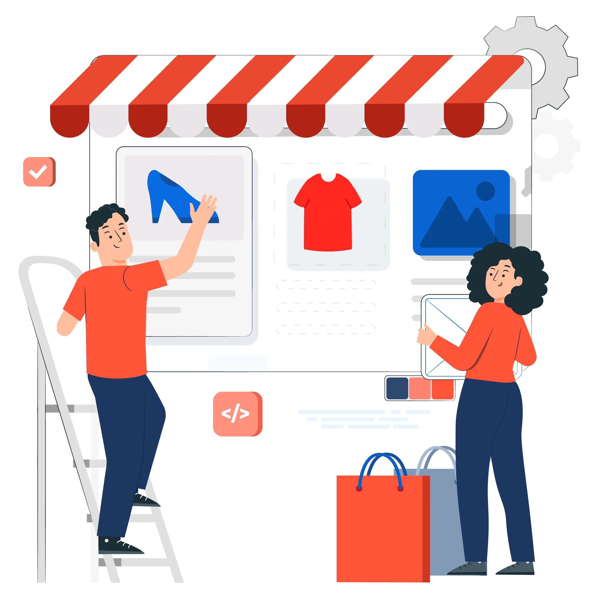 custom shopify app design showing product catalog