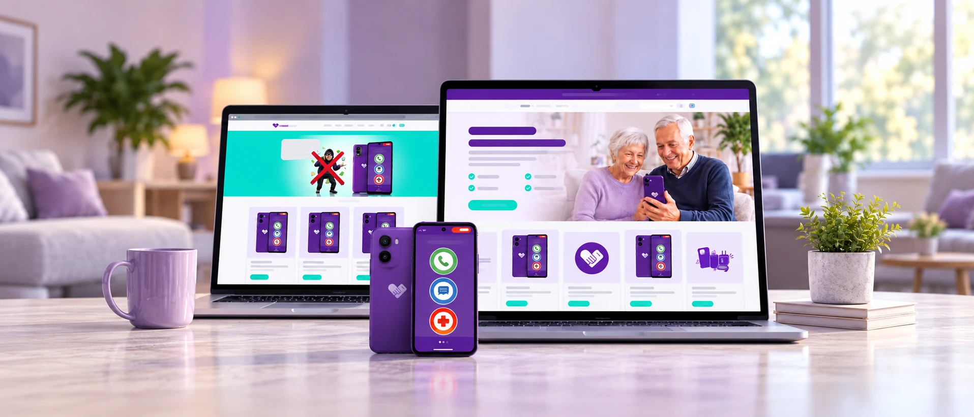 BigPurplePhone Shopify redesign case study visual showing the website before and after redesign