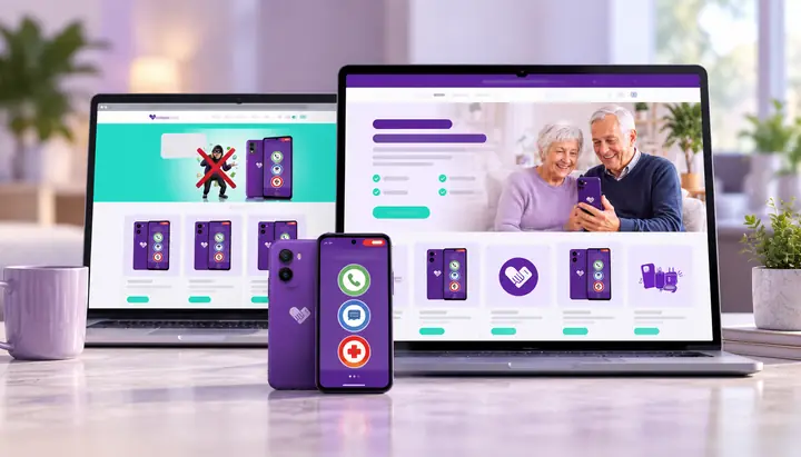 BigPurplePhone Shopify redesign case study visual showing the website before and after redesign